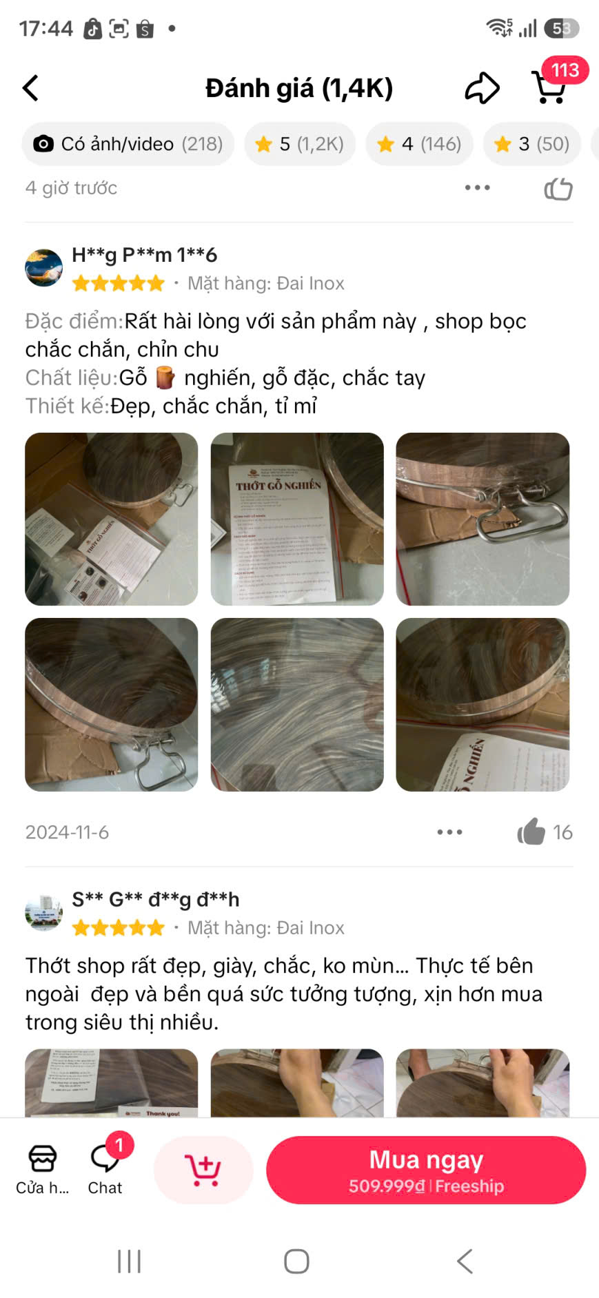 Ảnh phản hồi khách hàng trên TikTok 1